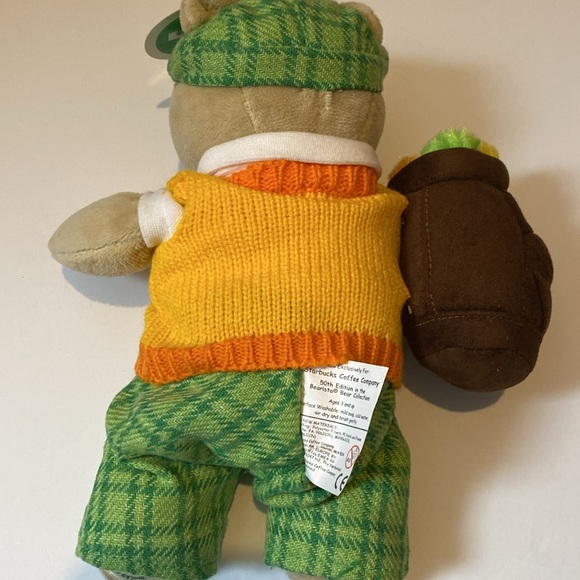 2006 Starbucks collectible, Bearista , 50th edition 9”golfer bear plush 50th Ed - Picture 2 of 3